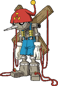 c'est le crétin khachoub c'est un des 4 hommes d'eternités de digimon
